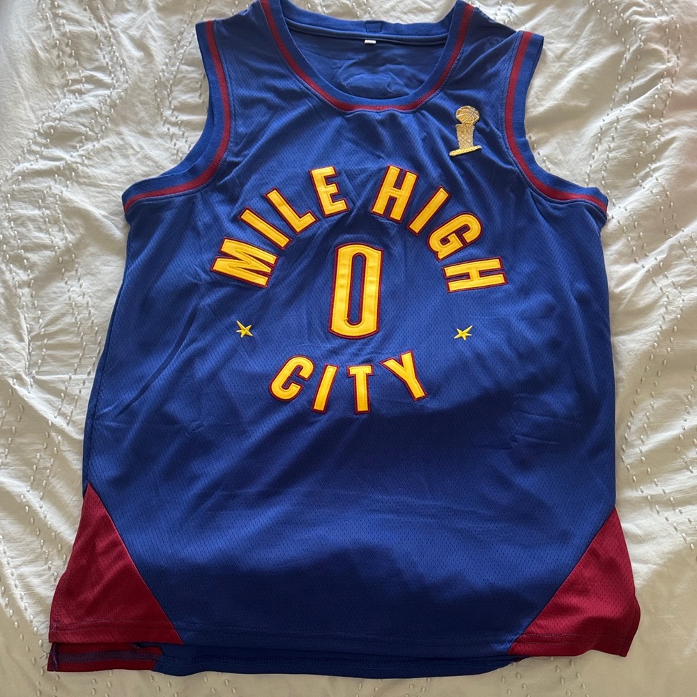 Mile High City Blue Basketball Jersey with Gold & Maroon Accents